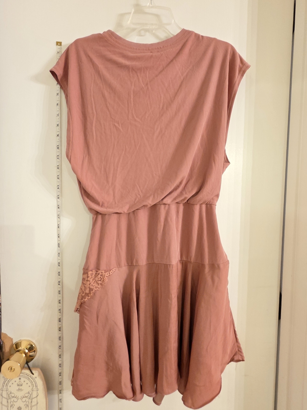 Free People Dusty Rose Lace-Trim Mini Dress - Picture 9 of 9